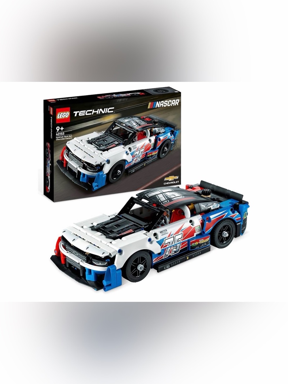 Lego Technic NASCAR Race Car - White, Blue, Red, Black brand new!
